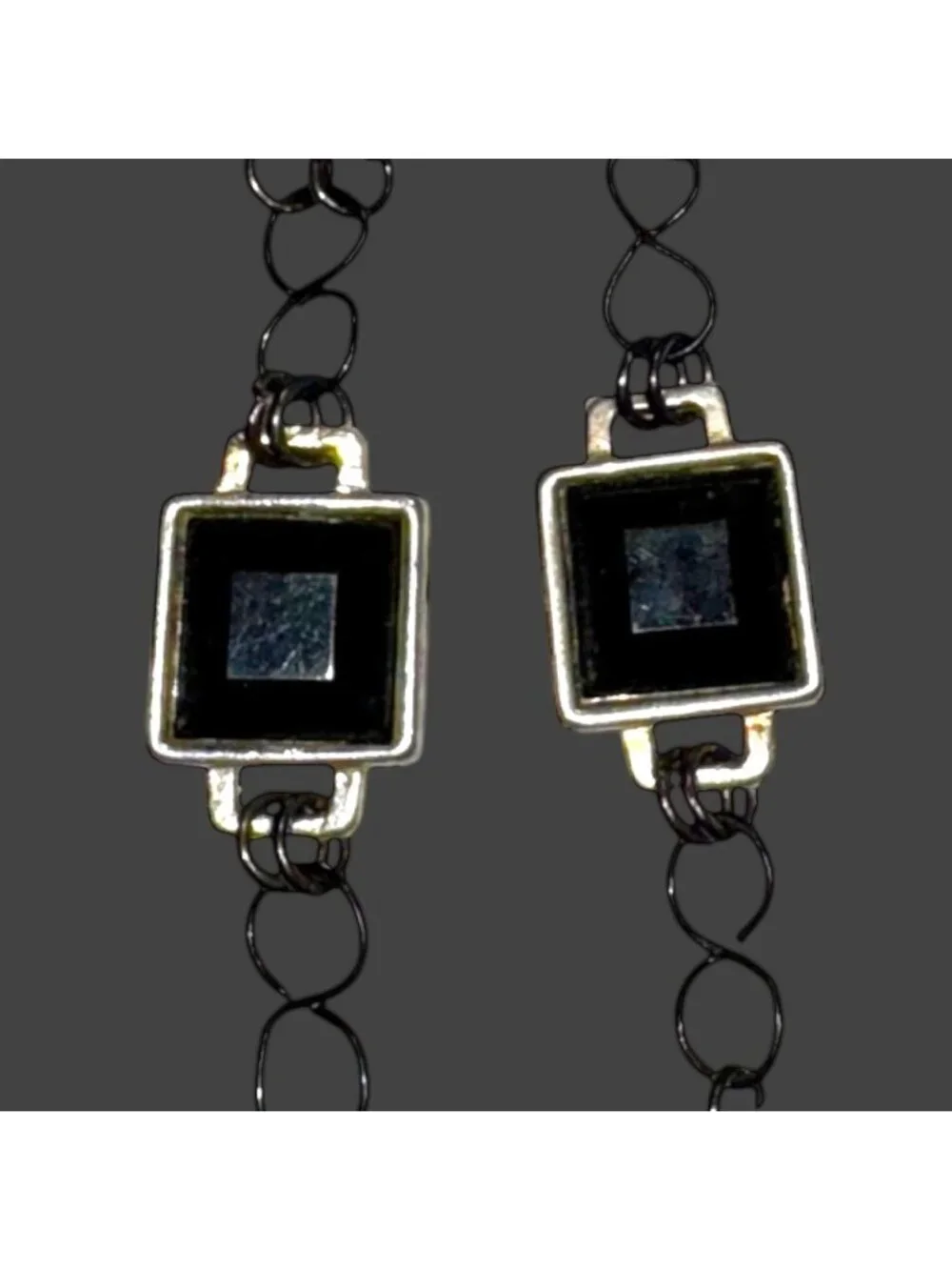 Gothic Elegance Aurora Crystal Skull Necklace | Black Onyx & Silver Metalwork
